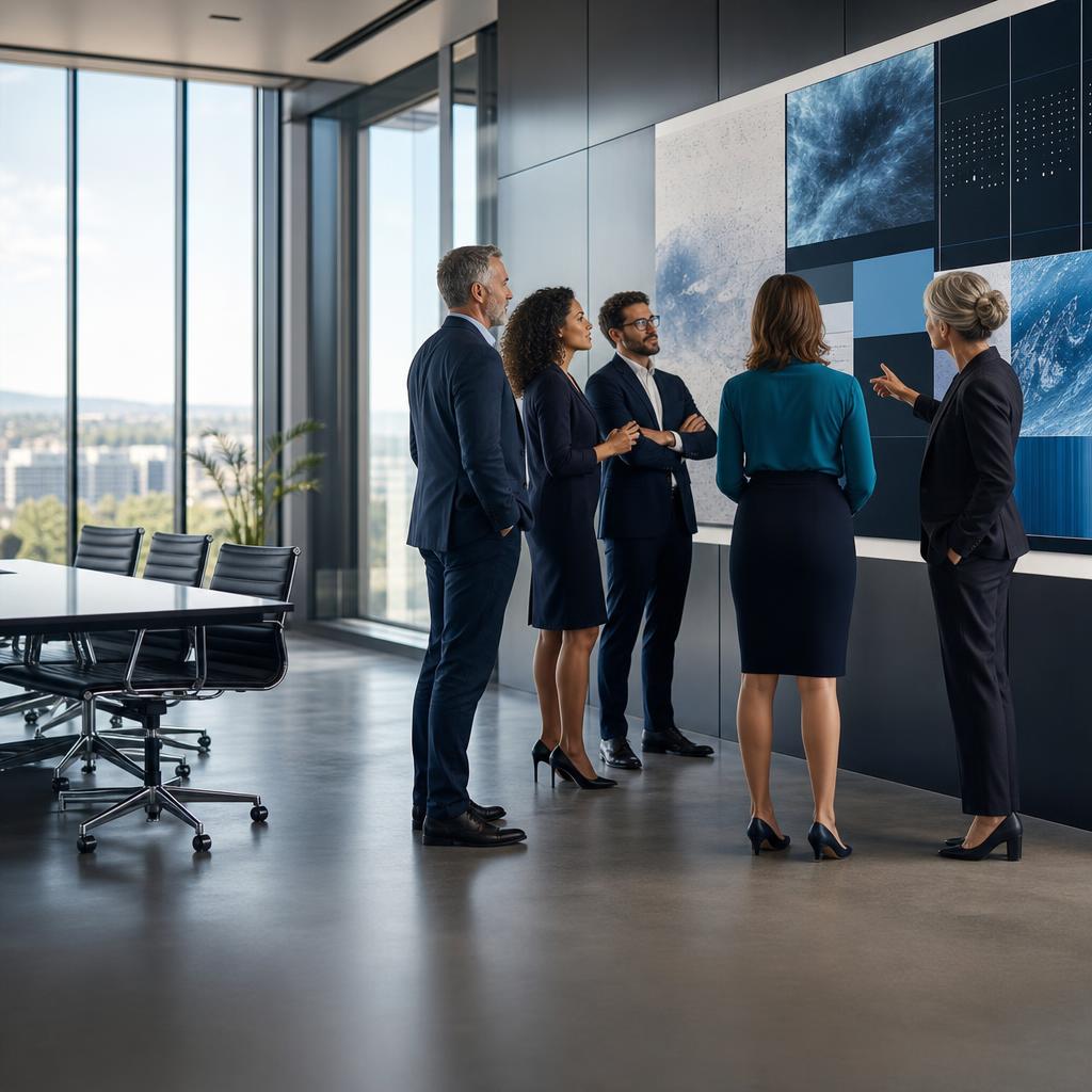 Diverse senior leaders collaborating on workforce strategy